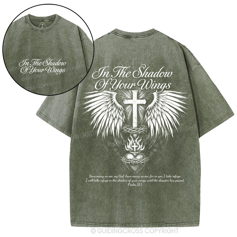 In The Shadow Of Your Wings Christian Washed T-Shirt