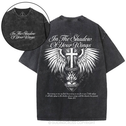 In The Shadow Of Your Wings Christian Washed T-Shirt