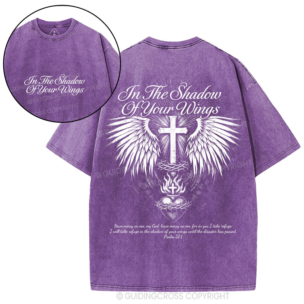 In The Shadow Of Your Wings Christian Washed T-Shirt