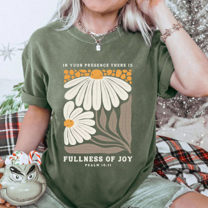 In Your Presence There Is Fullness Of Joy Christian Washed T-Shirt