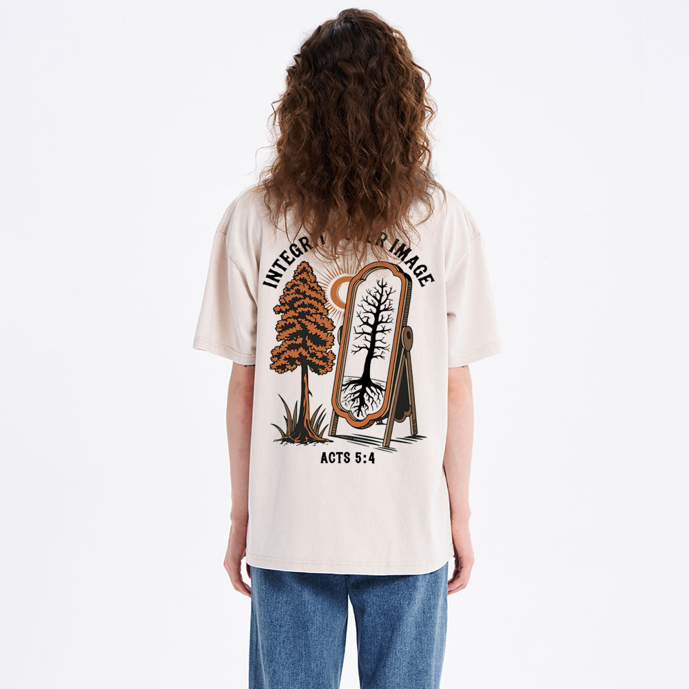 Integrity Over Image  Christian Washed T-Shirt