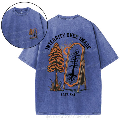 Integrity Over Image  Christian Washed T-Shirt