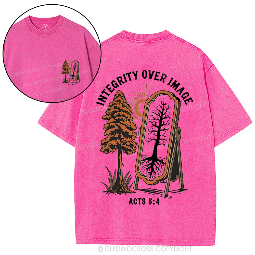 Integrity Over Image  Christian Washed T-Shirt