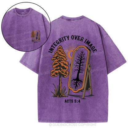 Integrity Over Image  Christian Washed T-Shirt