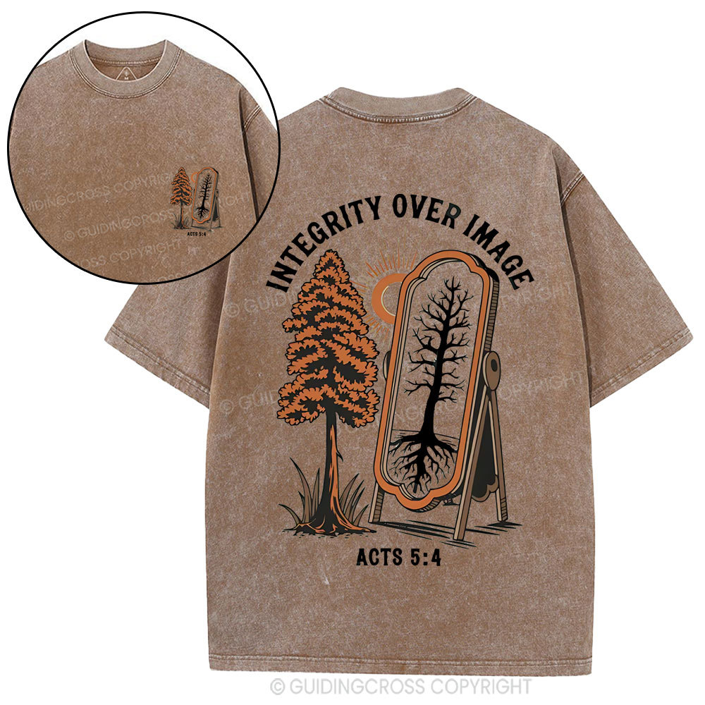 Integrity Over Image  Christian Washed T-Shirt