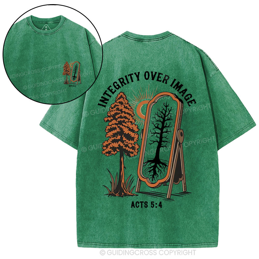 Integrity Over Image  Christian Washed T-Shirt