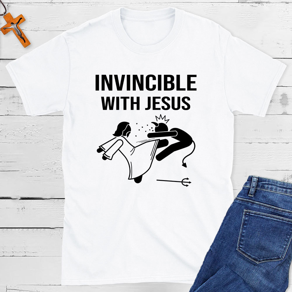 Invincible With Jesus Christian T-Shirt