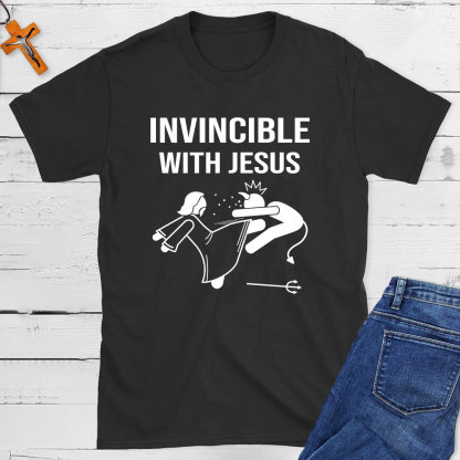 Invincible With Jesus Christian T-Shirt