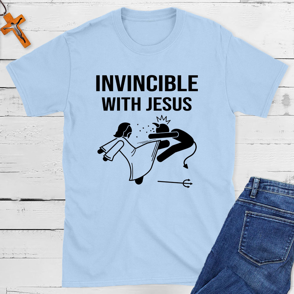 Invincible With Jesus Christian T-Shirt