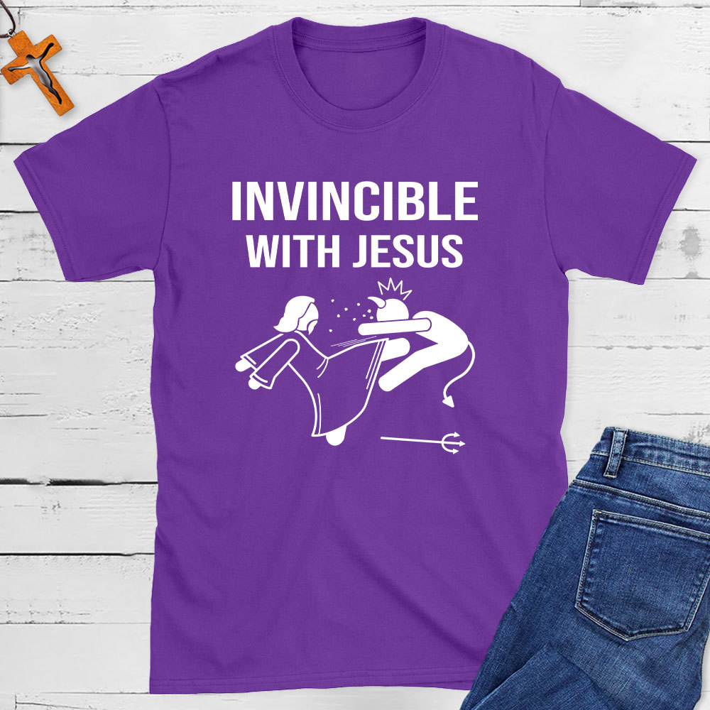 Invincible With Jesus Christian T-Shirt
