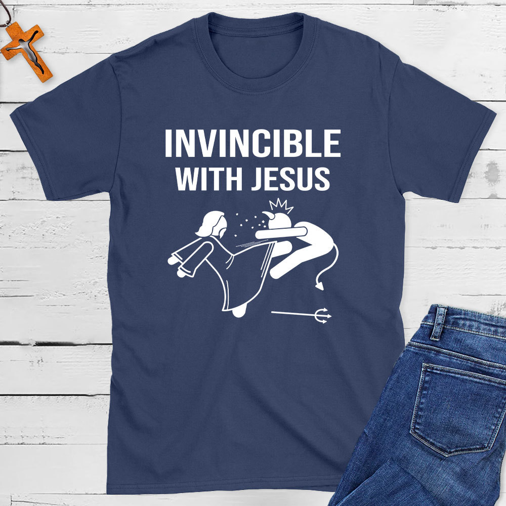 Invincible With Jesus Christian T-Shirt