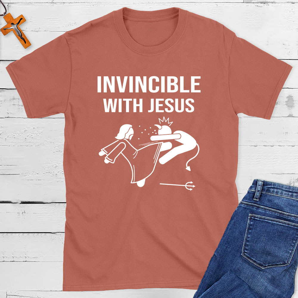 Invincible With Jesus Christian T-Shirt