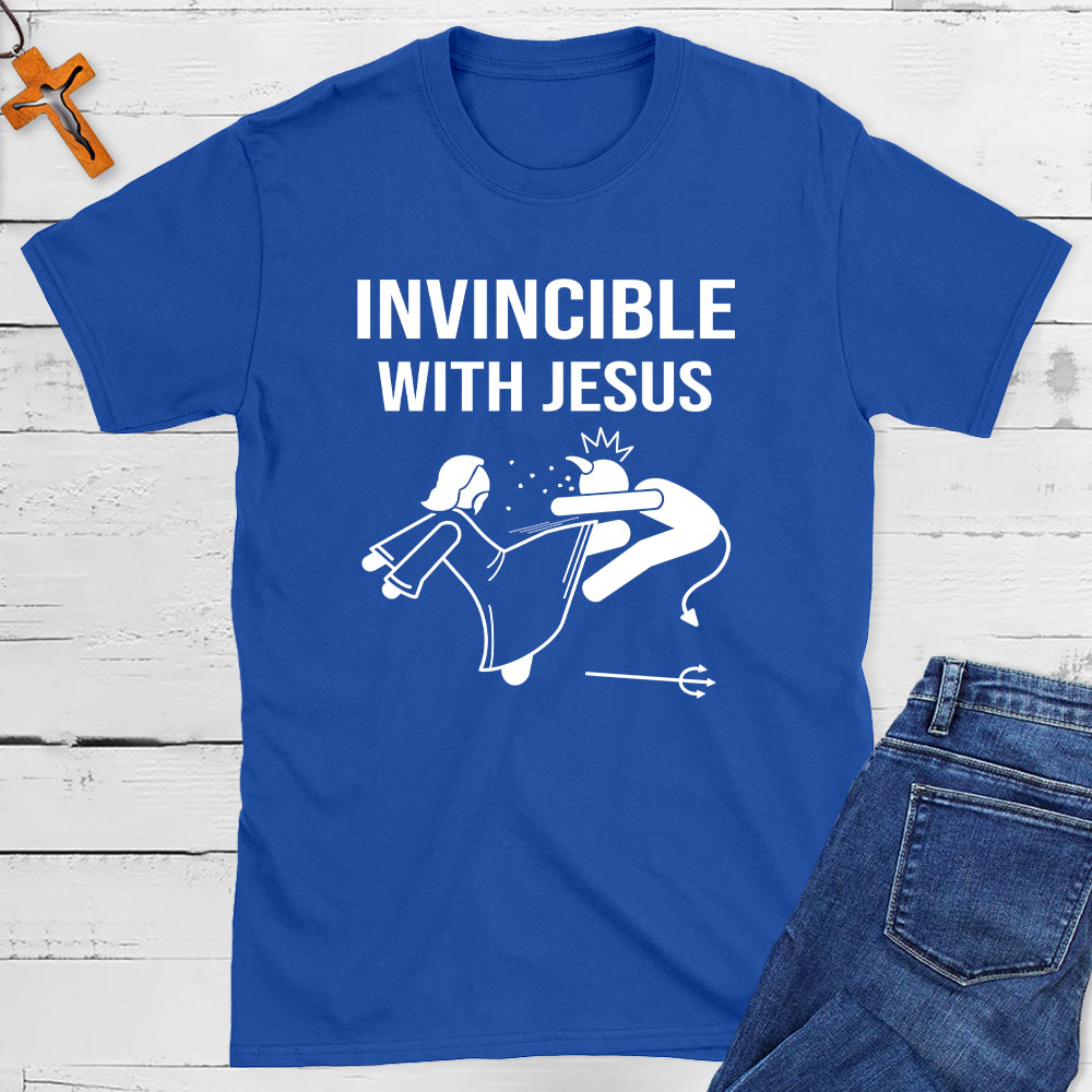 Invincible With Jesus Christian T-Shirt
