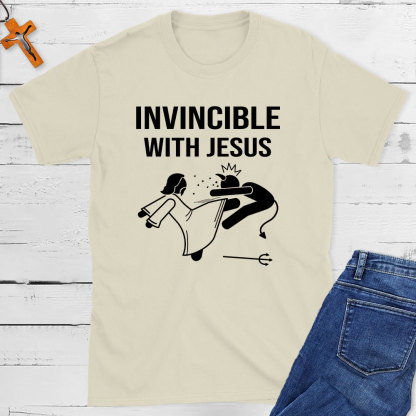 Invincible With Jesus Christian T-Shirt