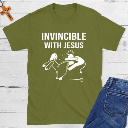 Invincible With Jesus Christian T-Shirt