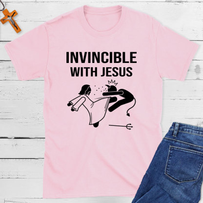 Invincible With Jesus Christian T-Shirt