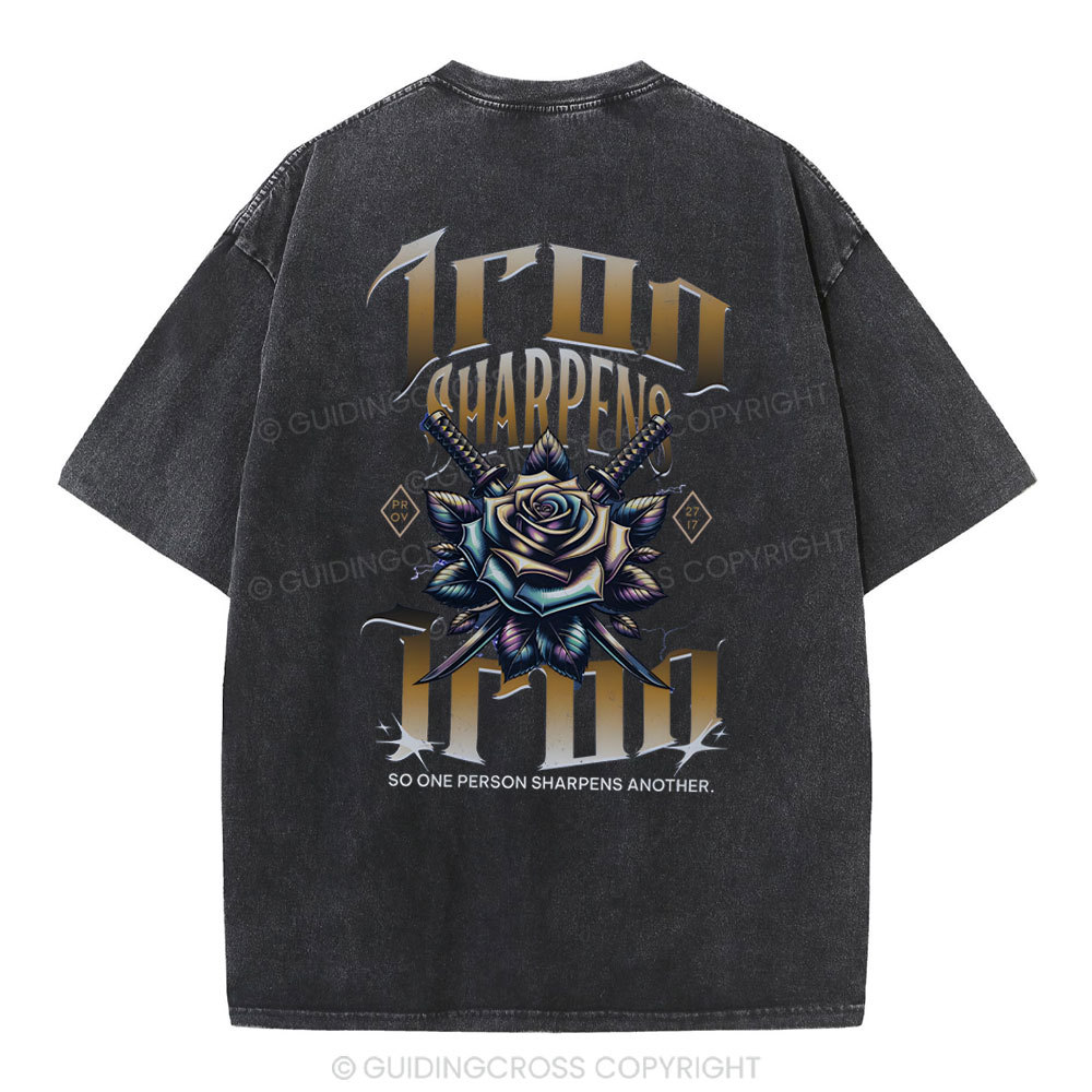 Iron Sharpen Iron Christian Washed T-Shirt