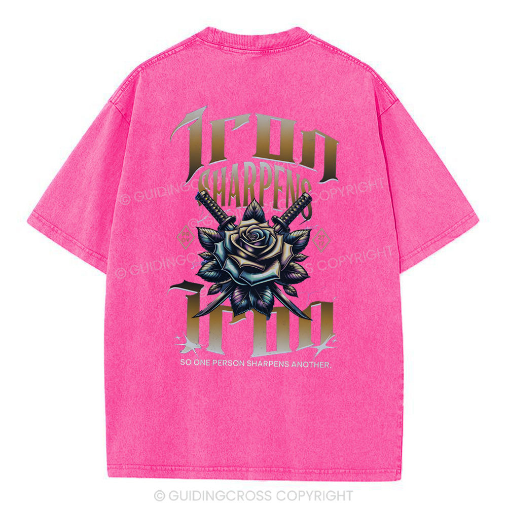 Iron Sharpen Iron Christian Washed T-Shirt