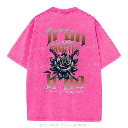 Iron Sharpen Iron Christian Washed T-Shirt