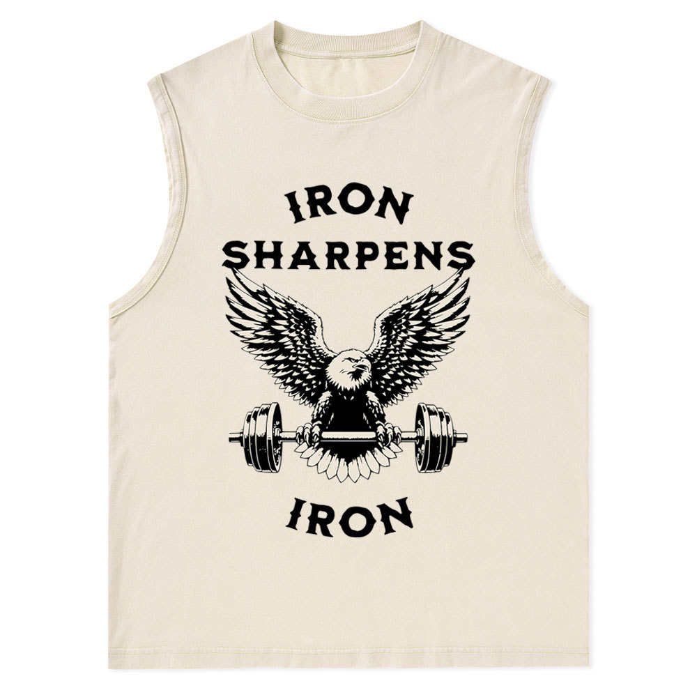 Iron Sharpens Christian Washed Tank Top