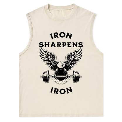 Iron Sharpens Christian Washed Tank Top