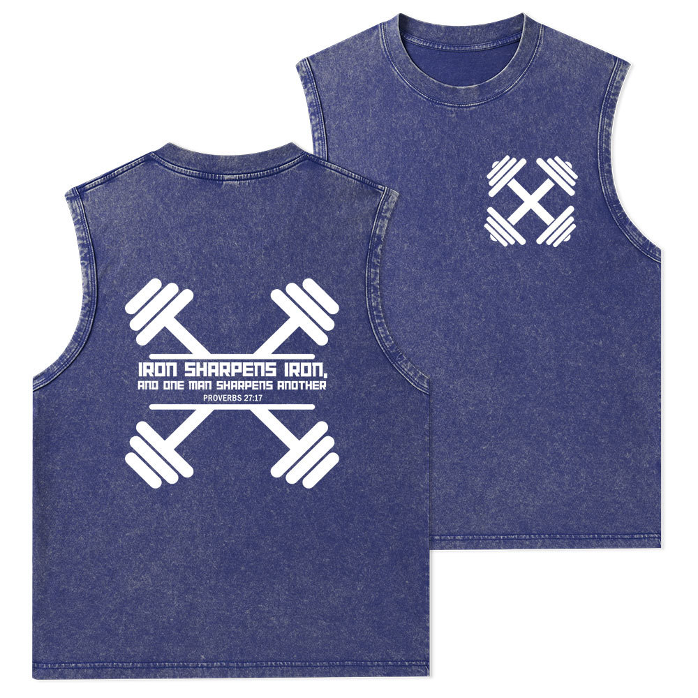 Iron Sharpens Christian Washed Tank Top