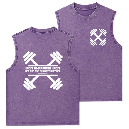 Iron Sharpens Christian Washed Tank Top