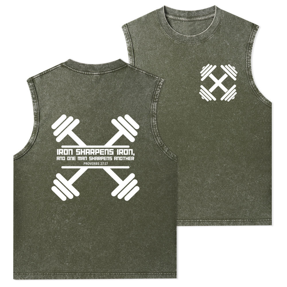 Iron Sharpens Christian Washed Tank Top