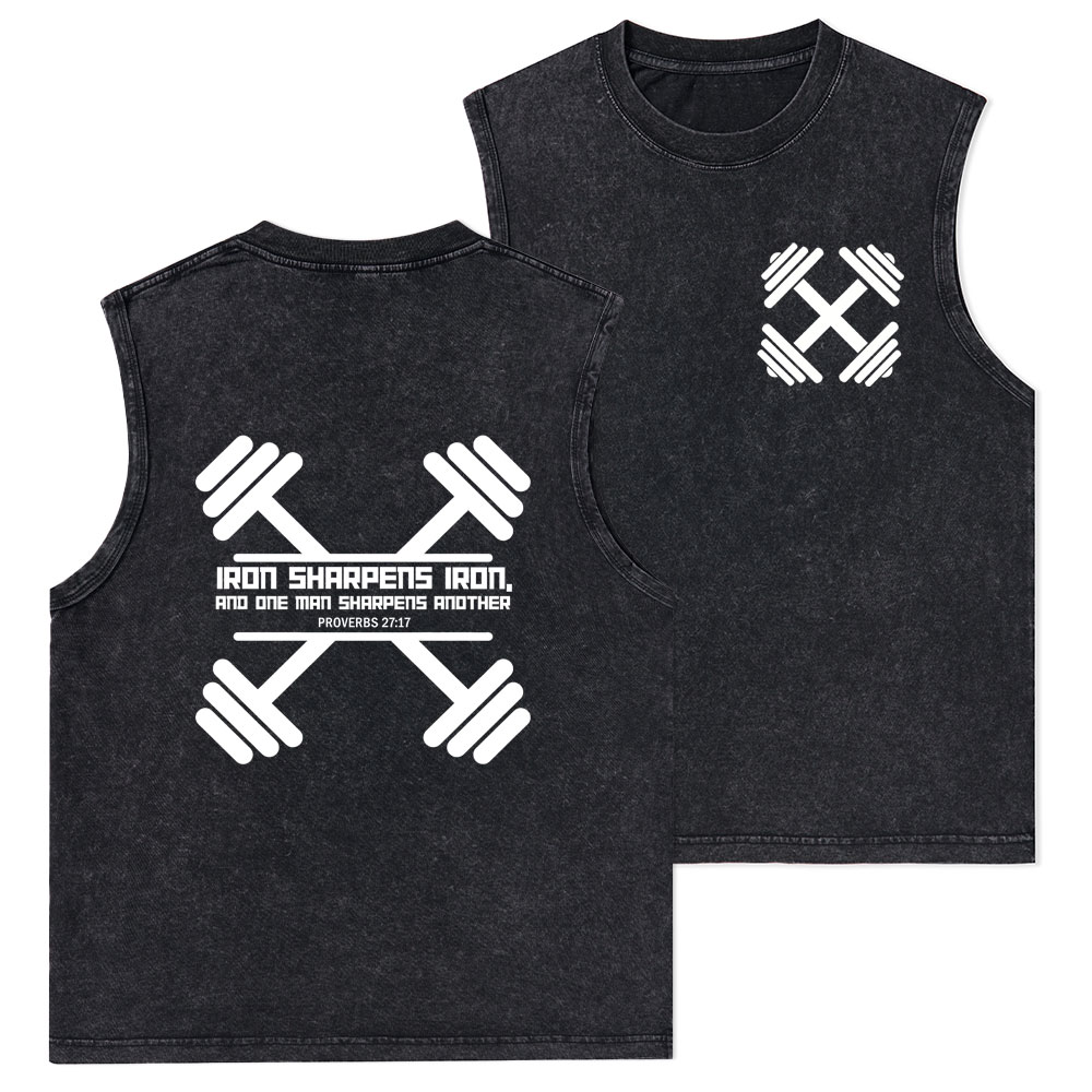 Iron Sharpens Christian Washed Tank Top