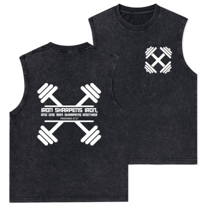 Iron Sharpens Christian Washed Tank Top