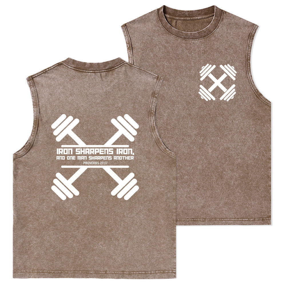 Iron Sharpens Christian Washed Tank Top