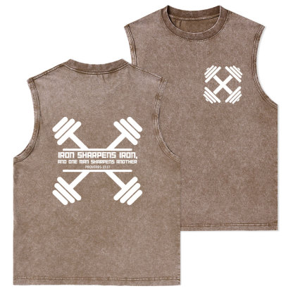 Iron Sharpens Christian Washed Tank Top