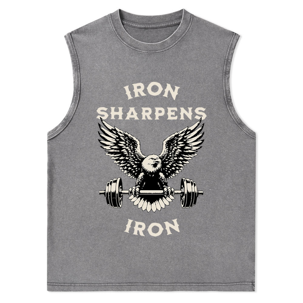 Iron Sharpens Christian Washed Tank Top