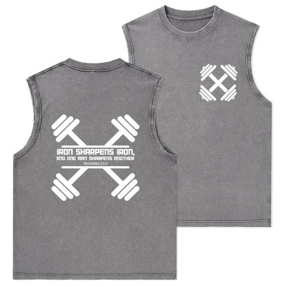 Iron Sharpens Christian Washed Tank Top