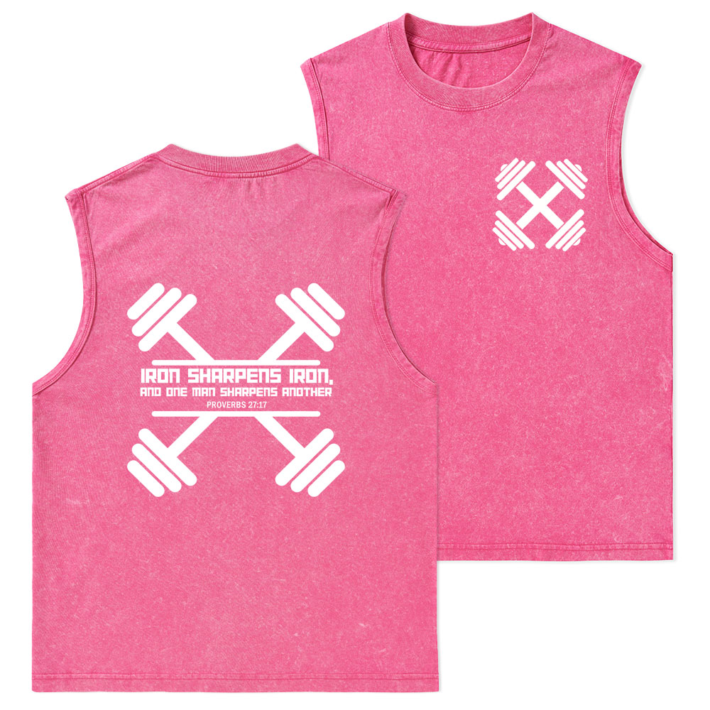Iron Sharpens Christian Washed Tank Top