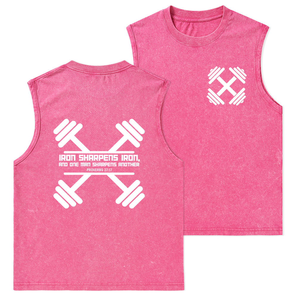 Iron Sharpens Christian Washed Tank Top