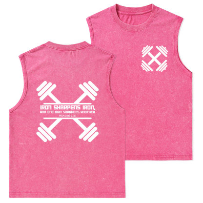 Iron Sharpens Christian Washed Tank Top