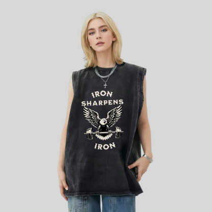 Iron Sharpens Christian Washed Tank Top