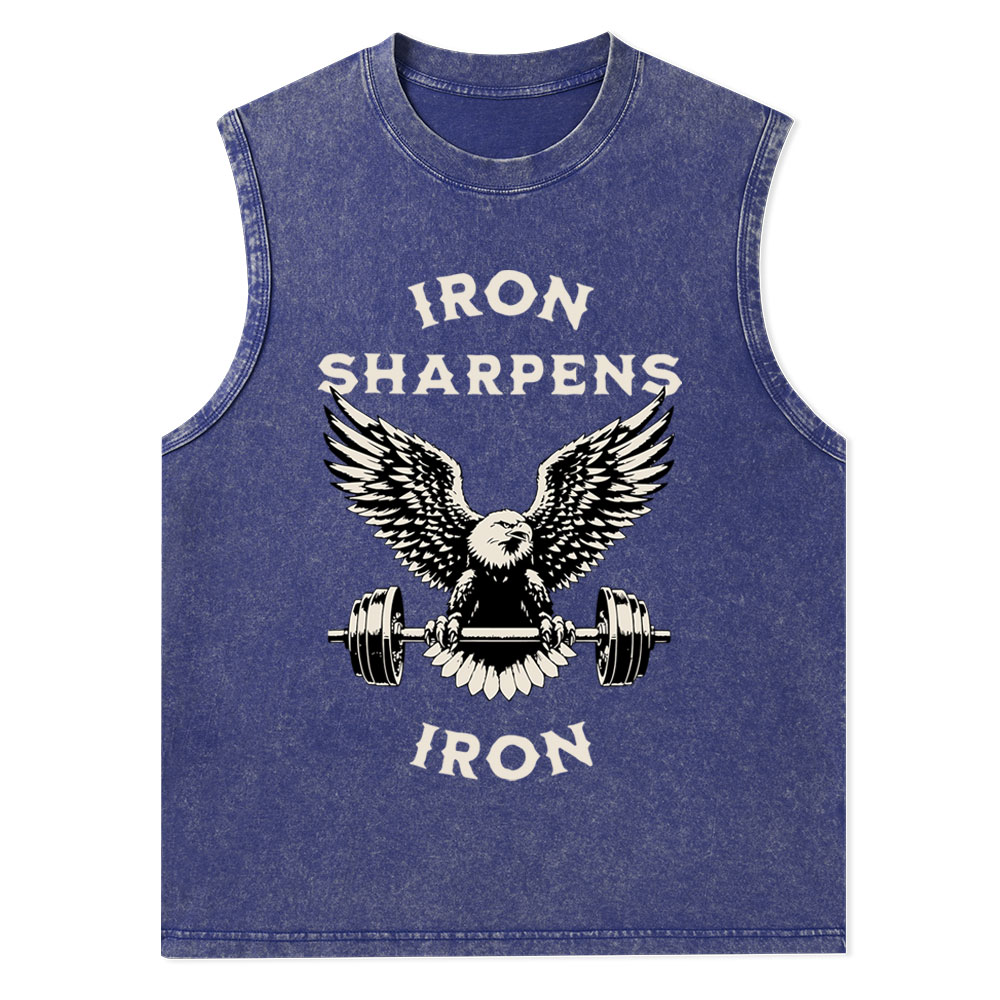 Iron Sharpens Christian Washed Tank Top