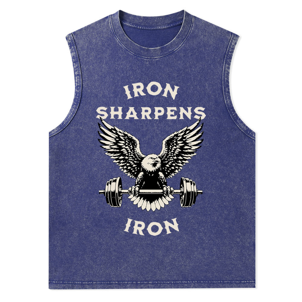 Iron Sharpens Christian Washed Tank Top