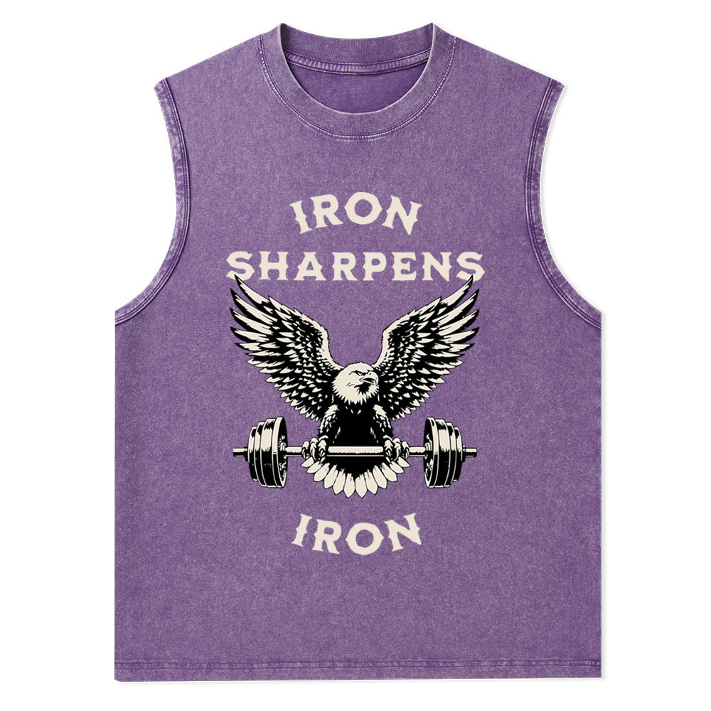 Iron Sharpens Christian Washed Tank Top