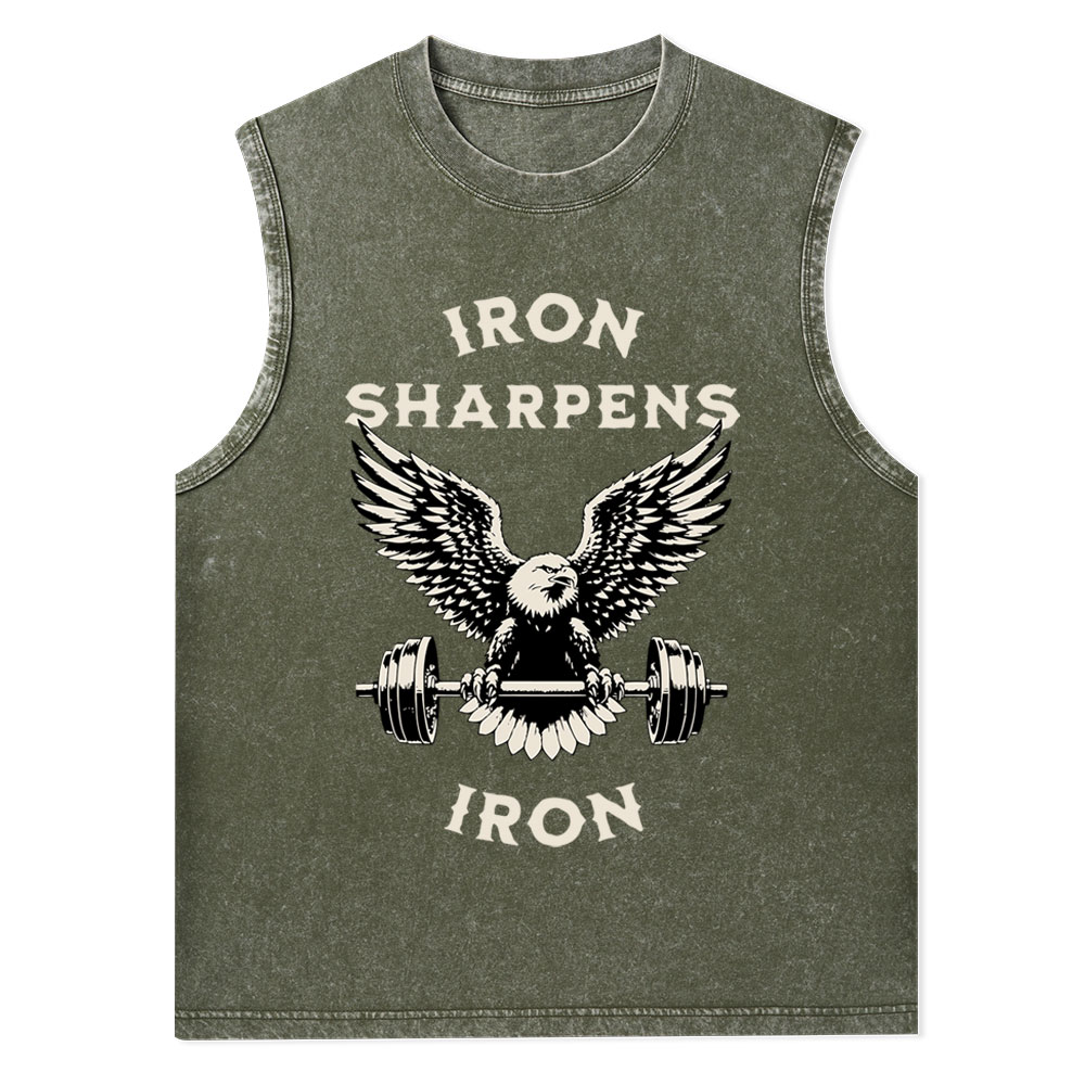 Iron Sharpens Christian Washed Tank Top