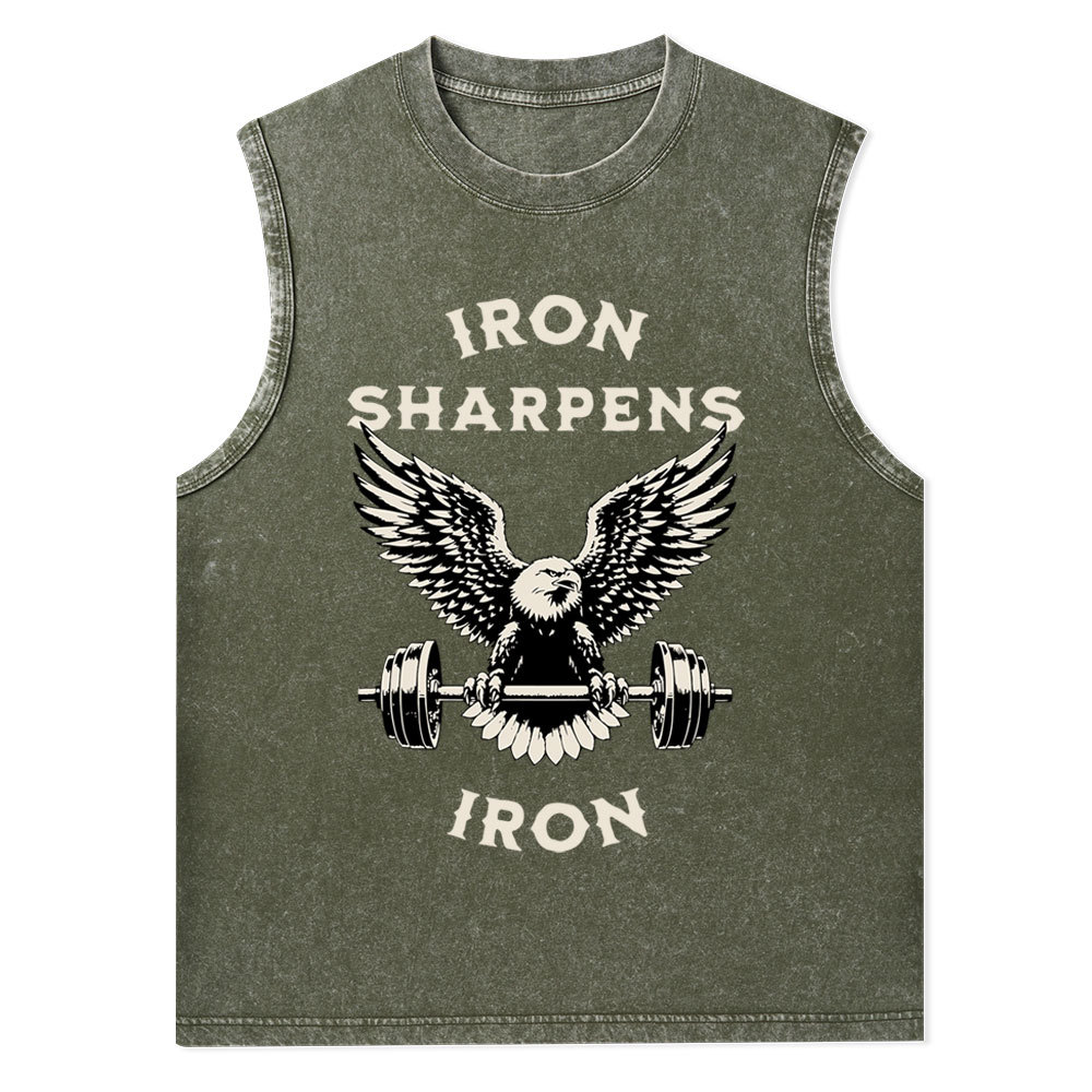 Iron Sharpens Christian Washed Tank Top