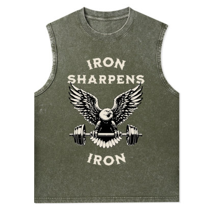 Iron Sharpens Christian Washed Tank Top