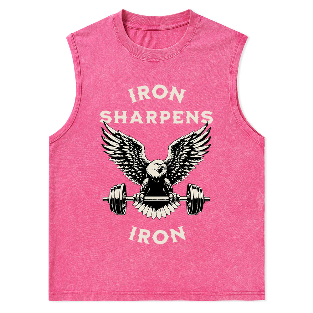 Iron Sharpens Christian Washed Tank Top