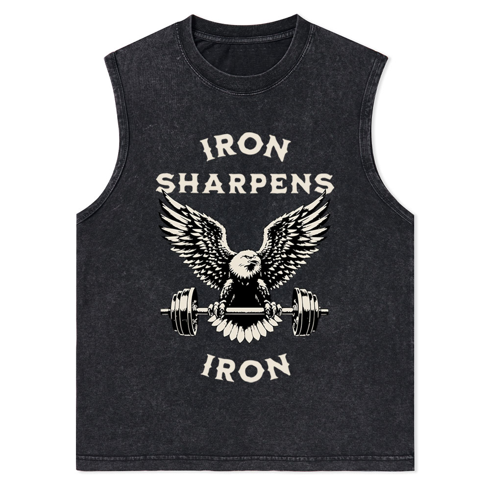 Iron Sharpens Christian Washed Tank Top