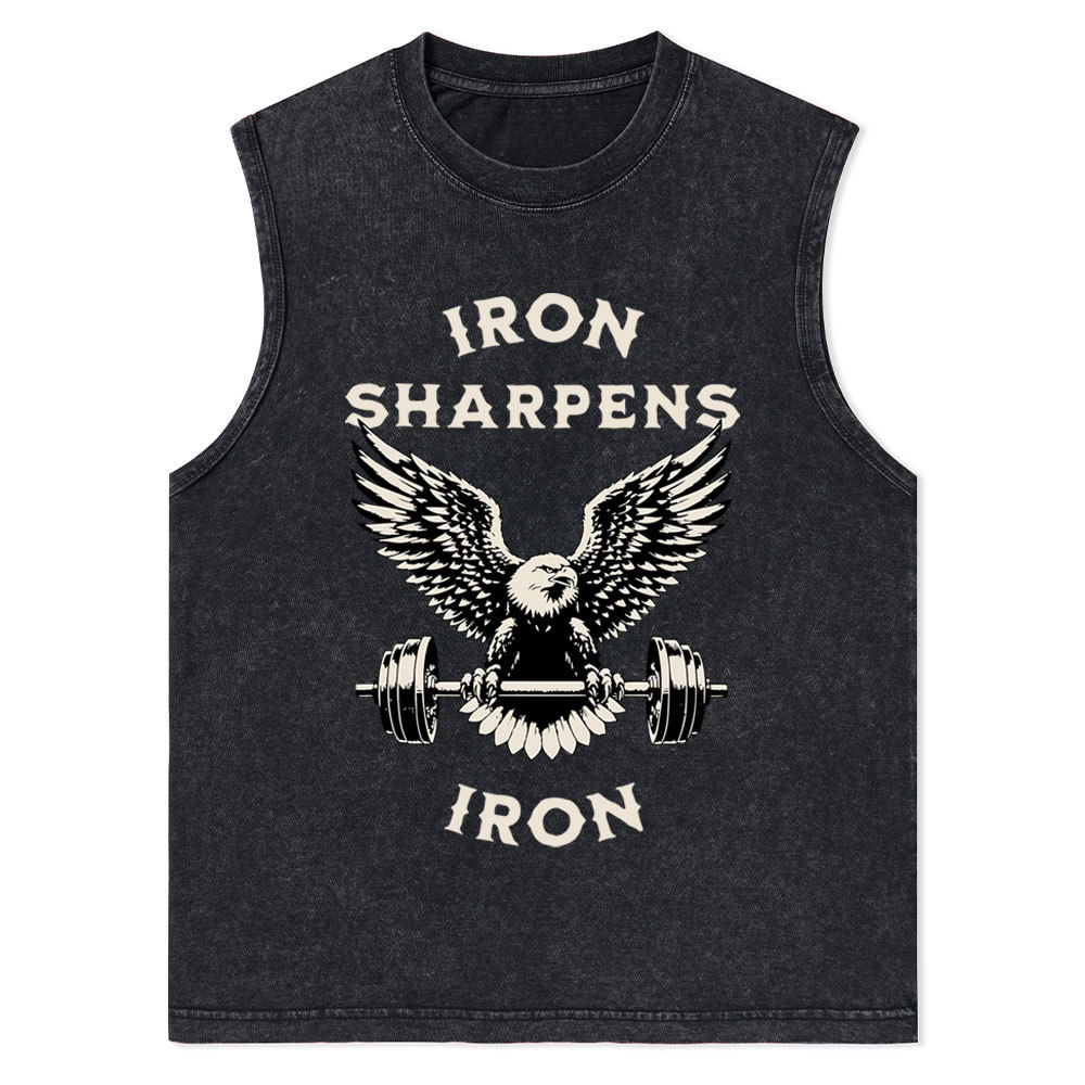 Iron Sharpens Christian Washed Tank Top