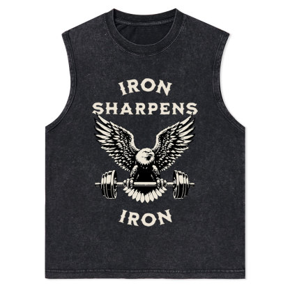Iron Sharpens Christian Washed Tank Top