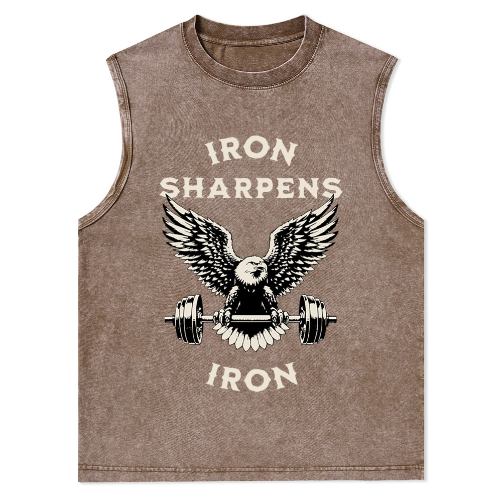 Iron Sharpens Christian Washed Tank Top