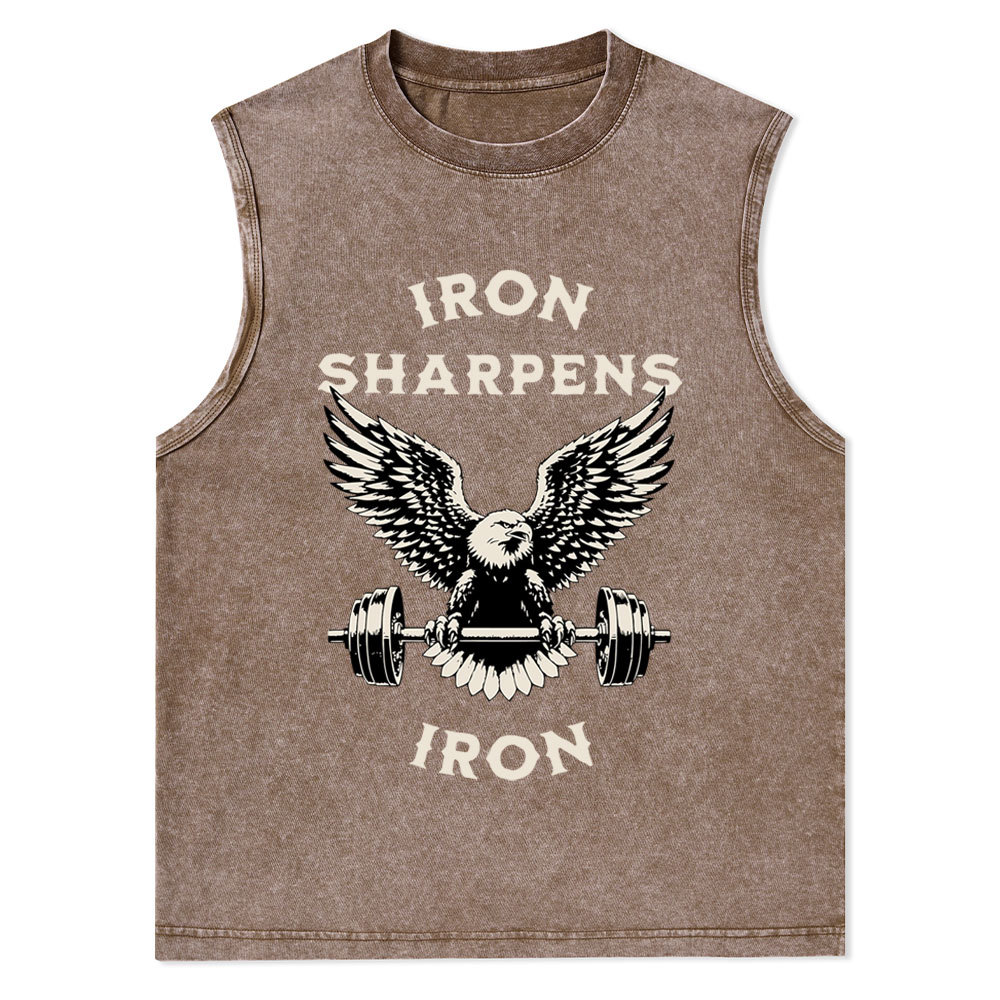 Iron Sharpens Christian Washed Tank Top